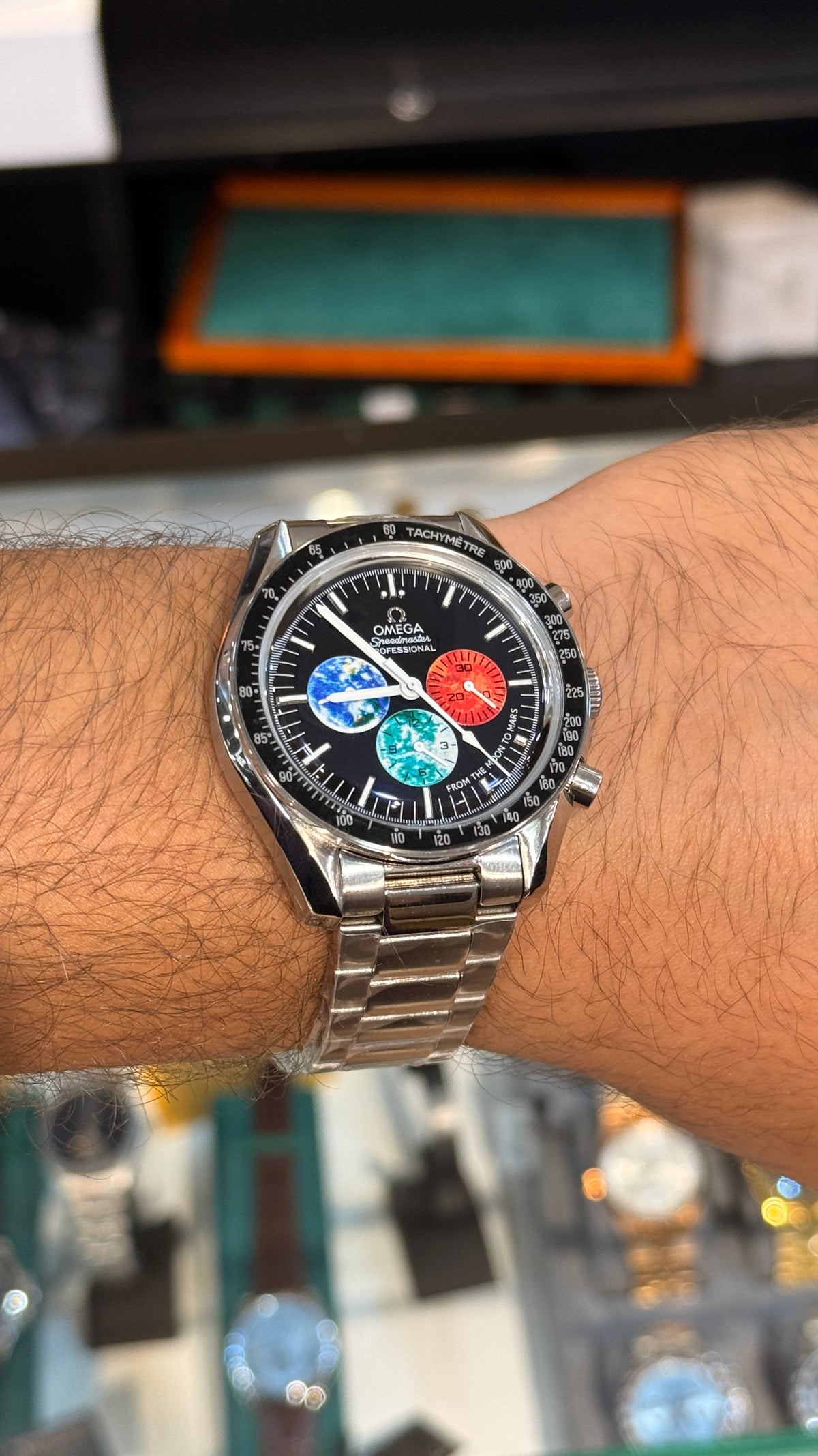 Silver with black Dial.
