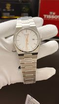 Silver with white dial