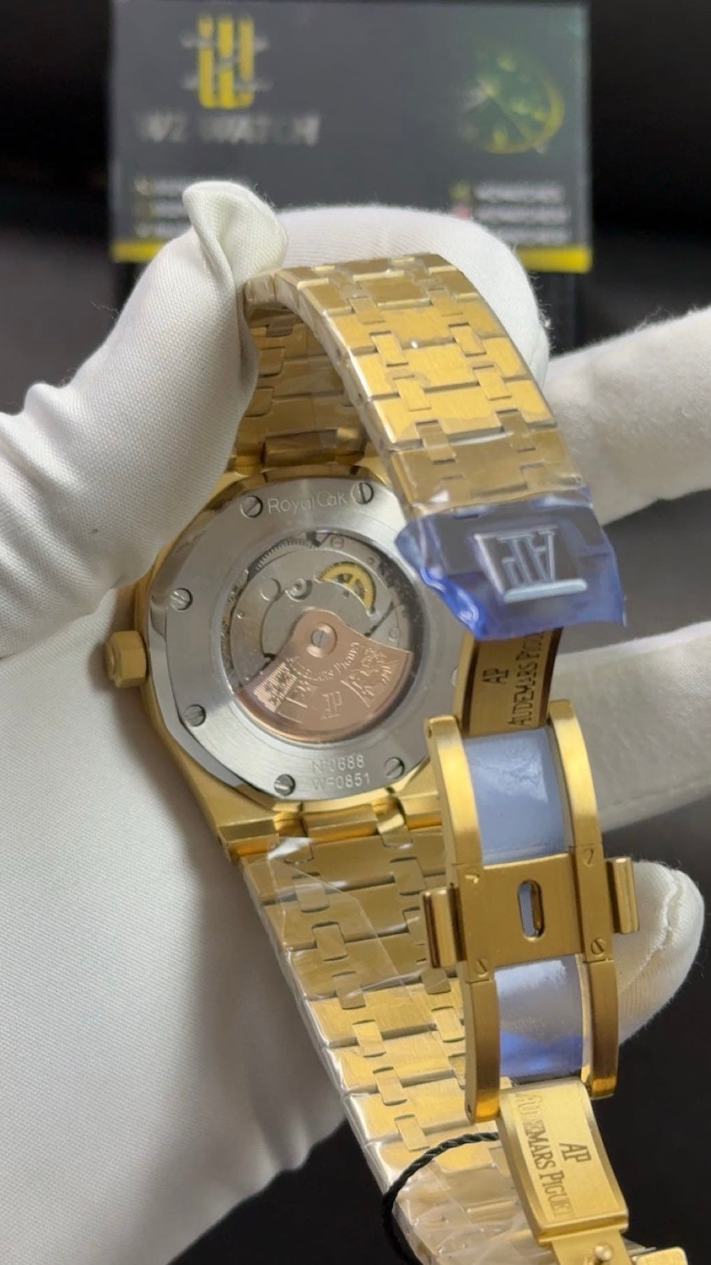 Yellow gold with black dial