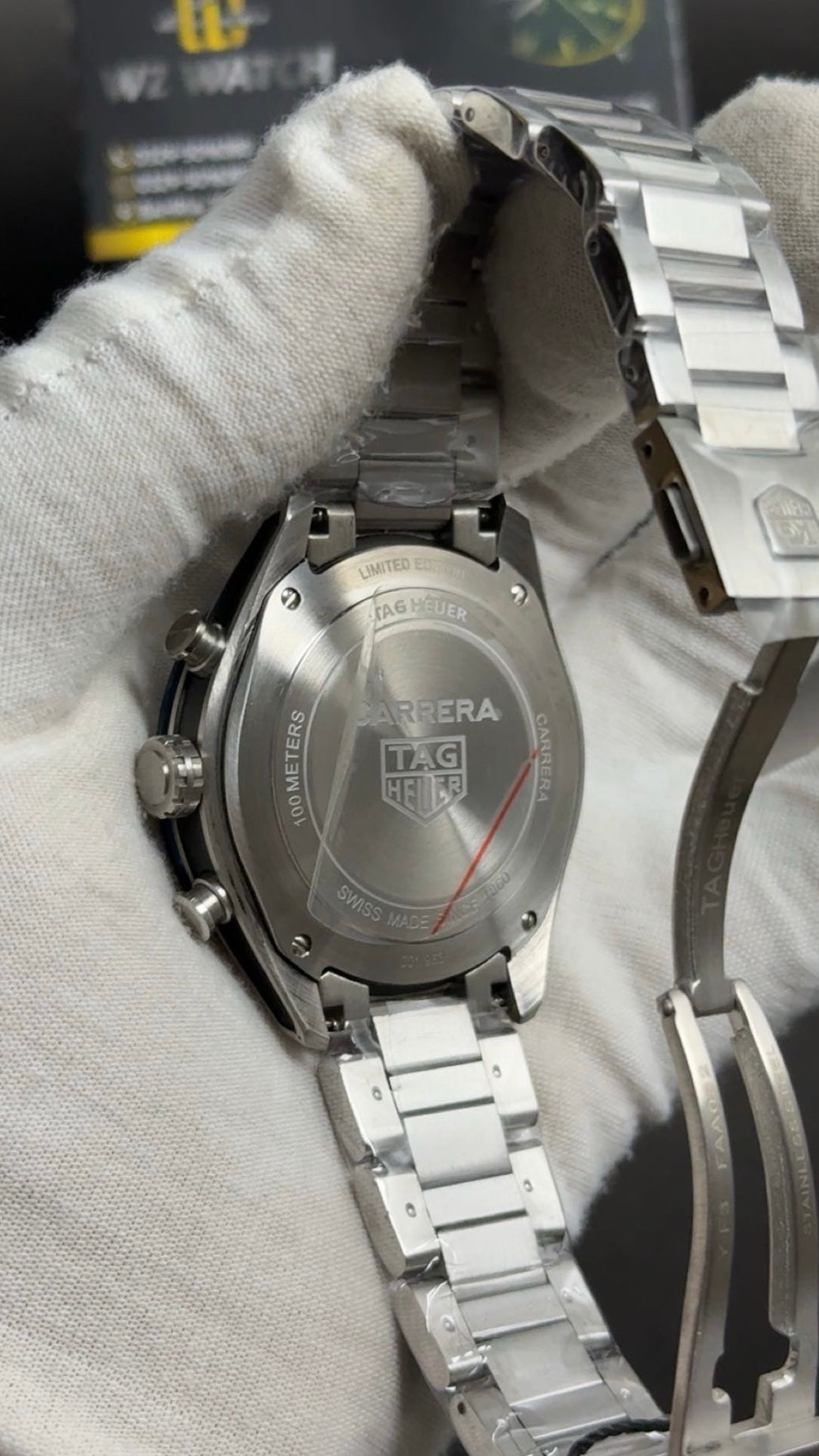 Silver with green Dial