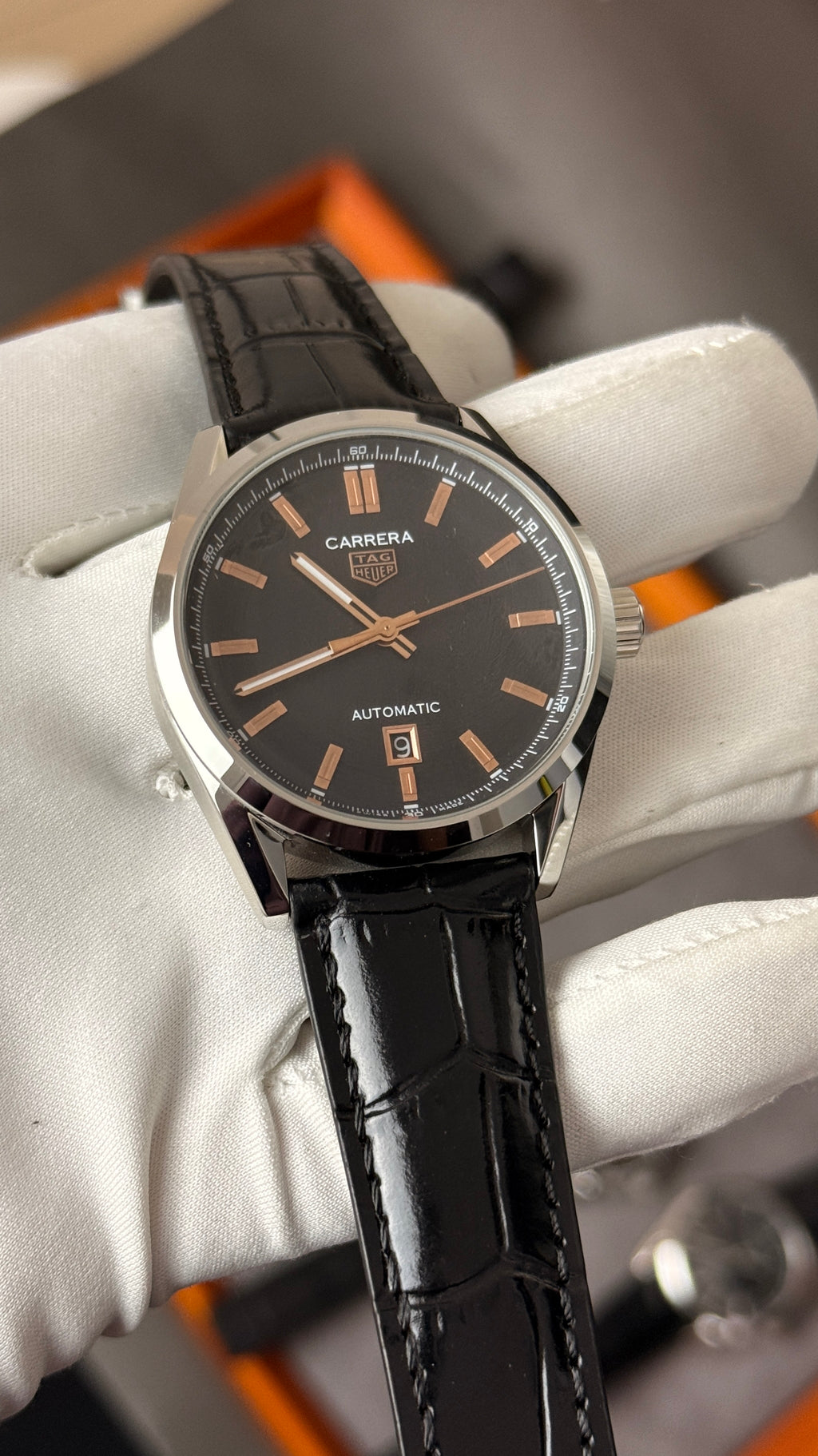 Silver with black Dial