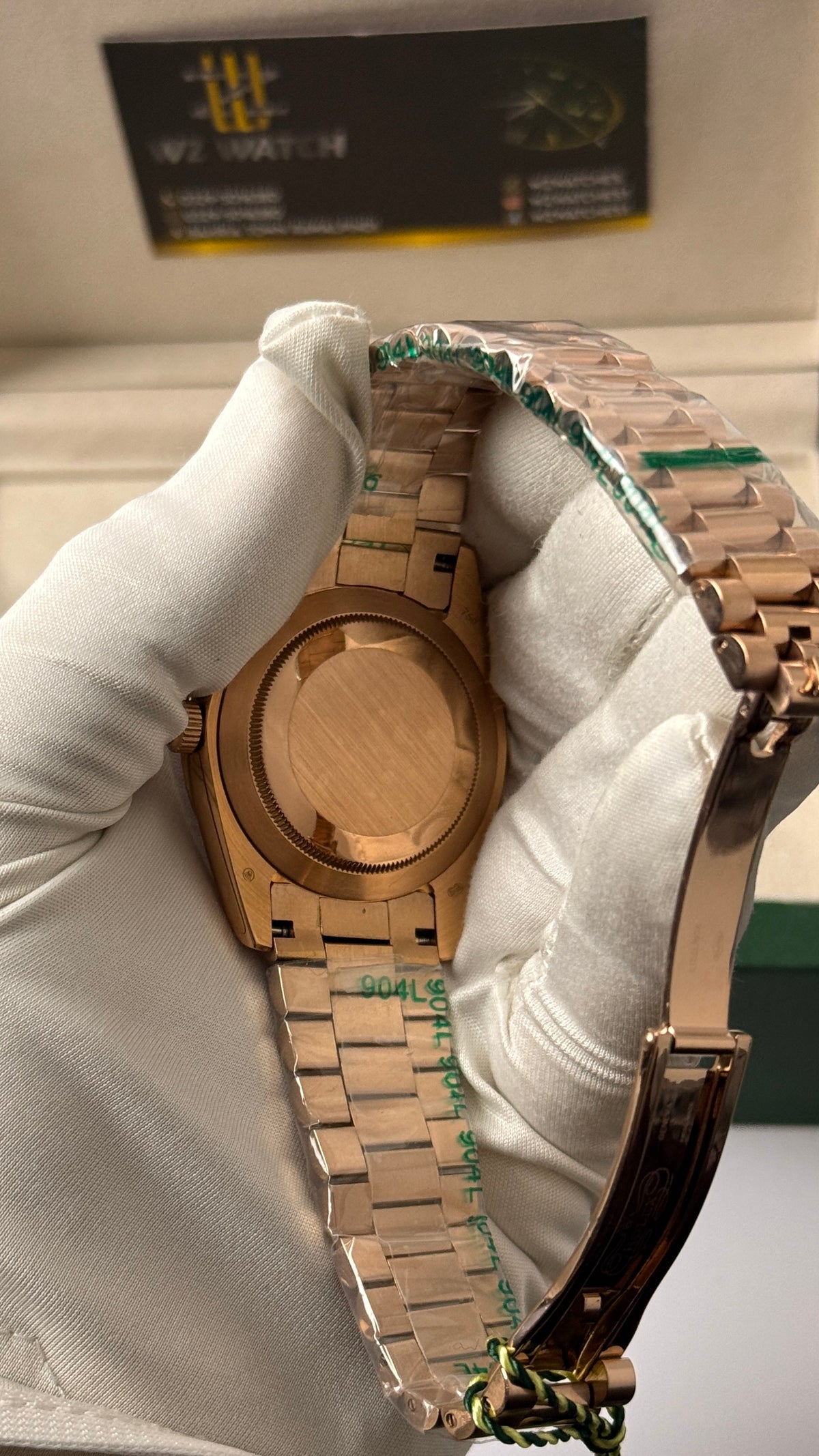 Rose gold with chocolate Dial.