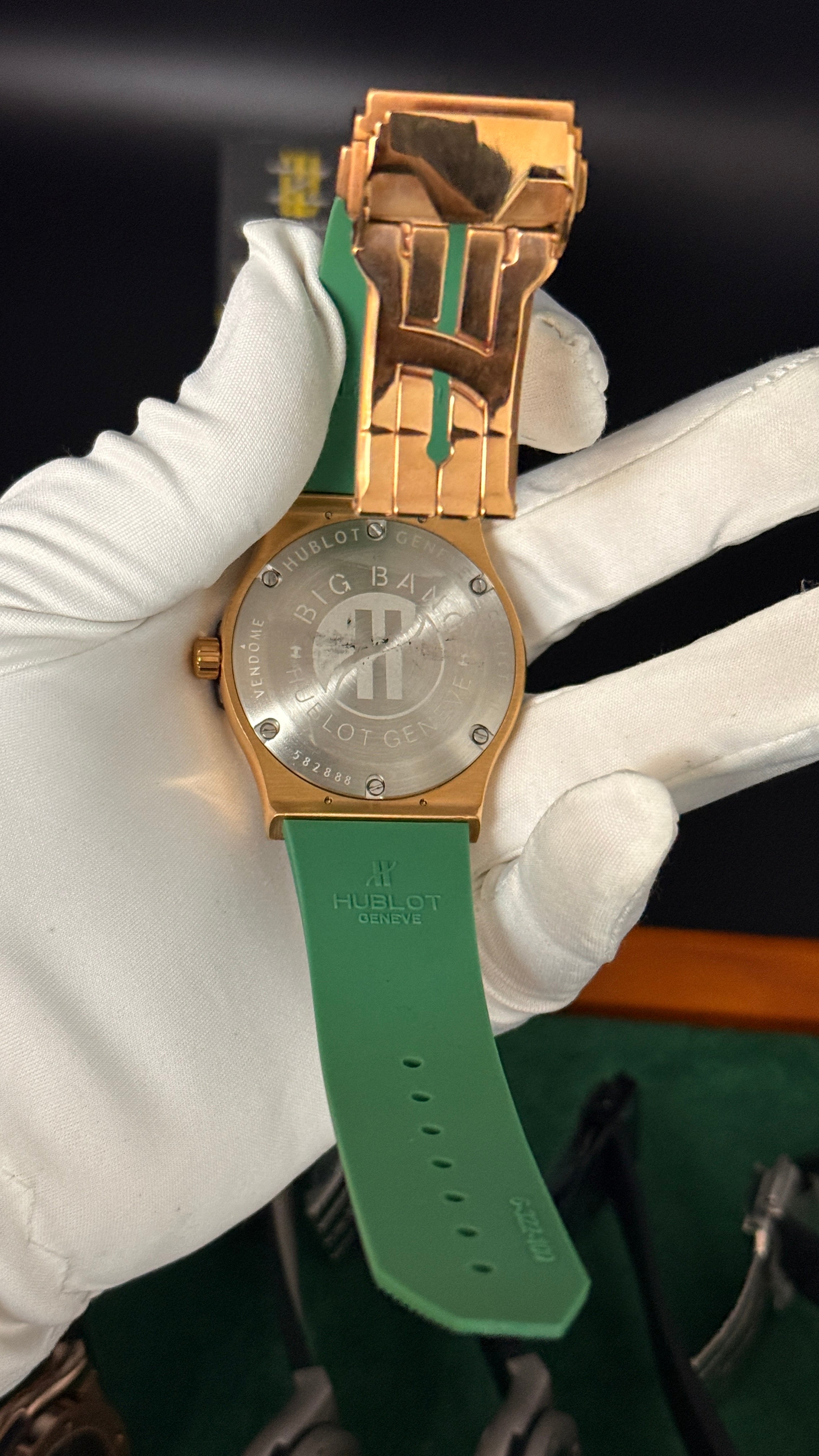 Rose gold with green Dial