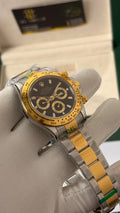 Yellow gold two tone with black dial