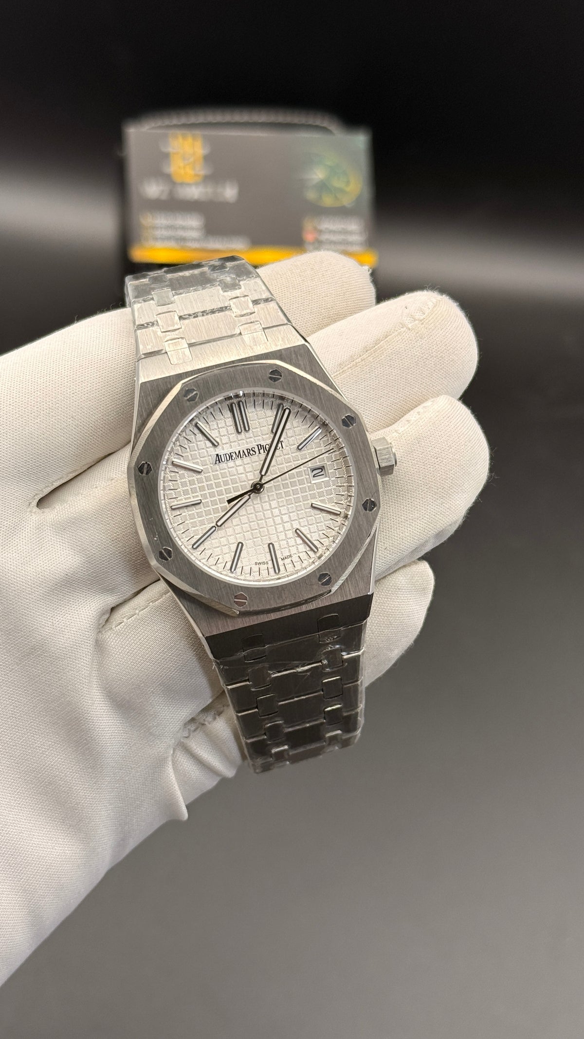 Silver with white Dial.