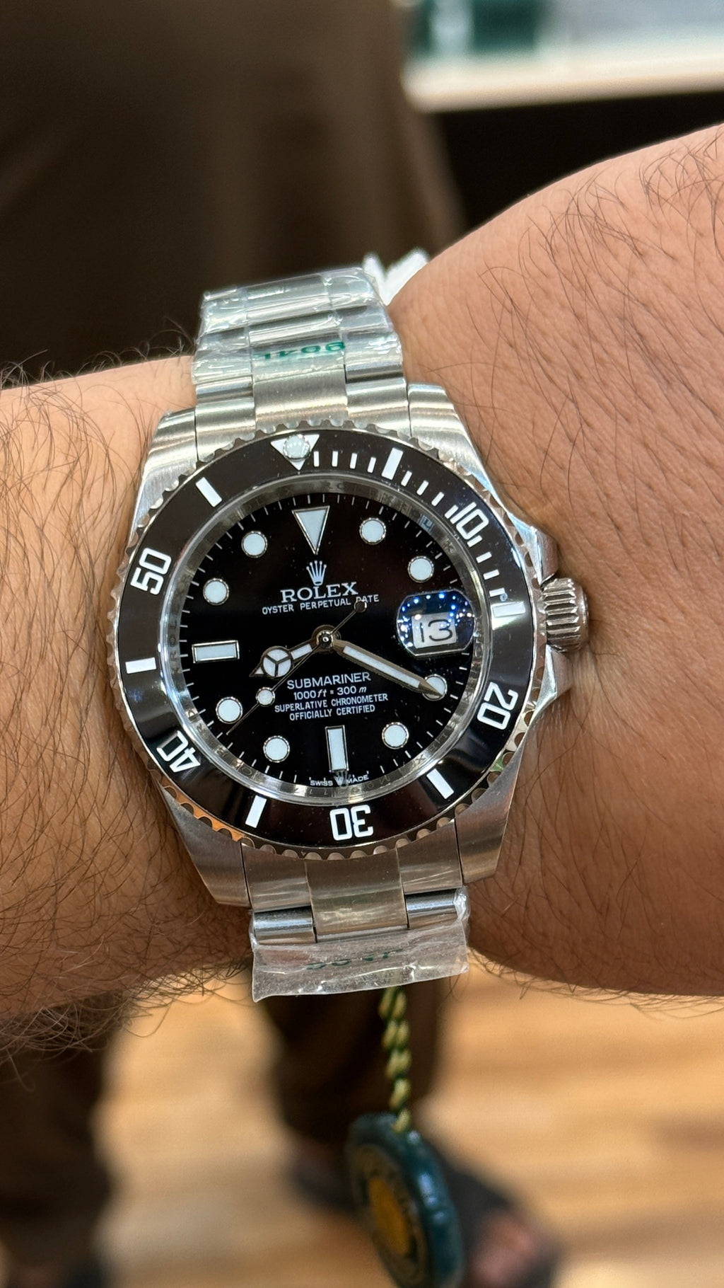 Silver with black Dial.