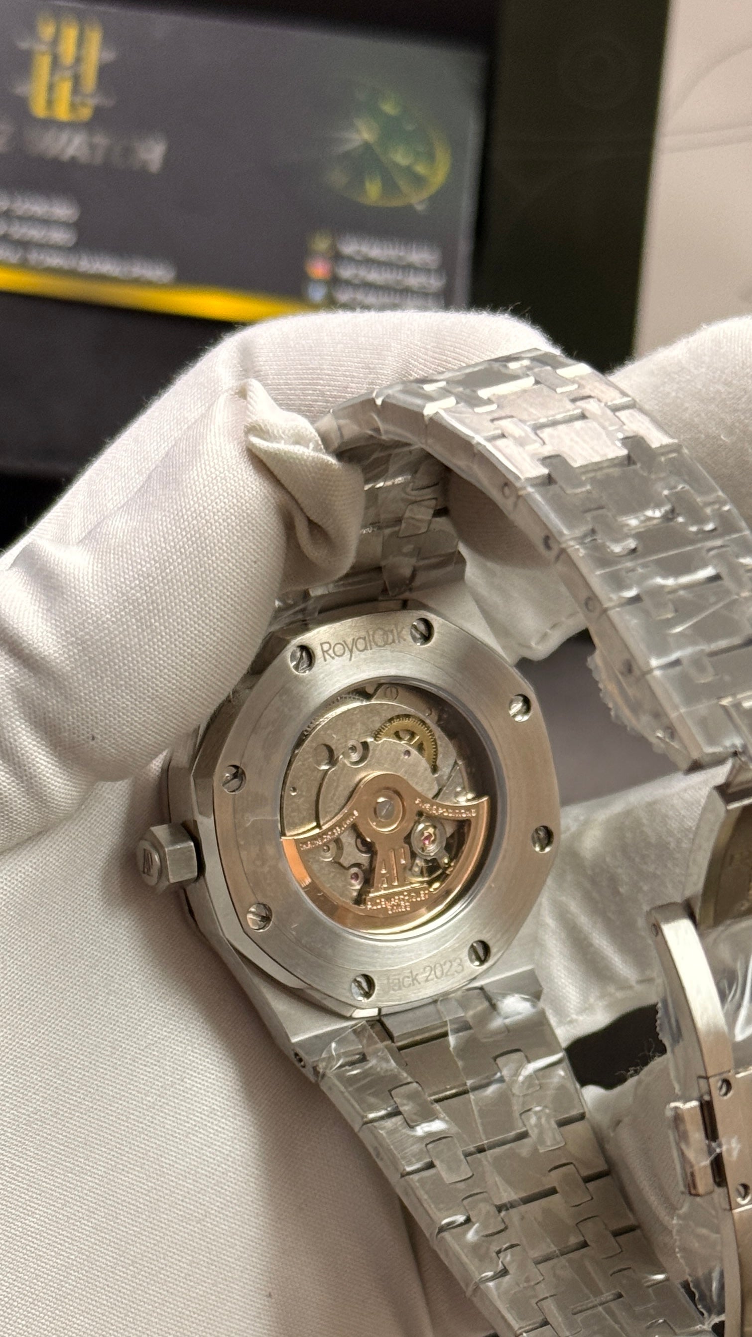 Silver with black dial