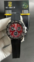 Silver with meroon Dial