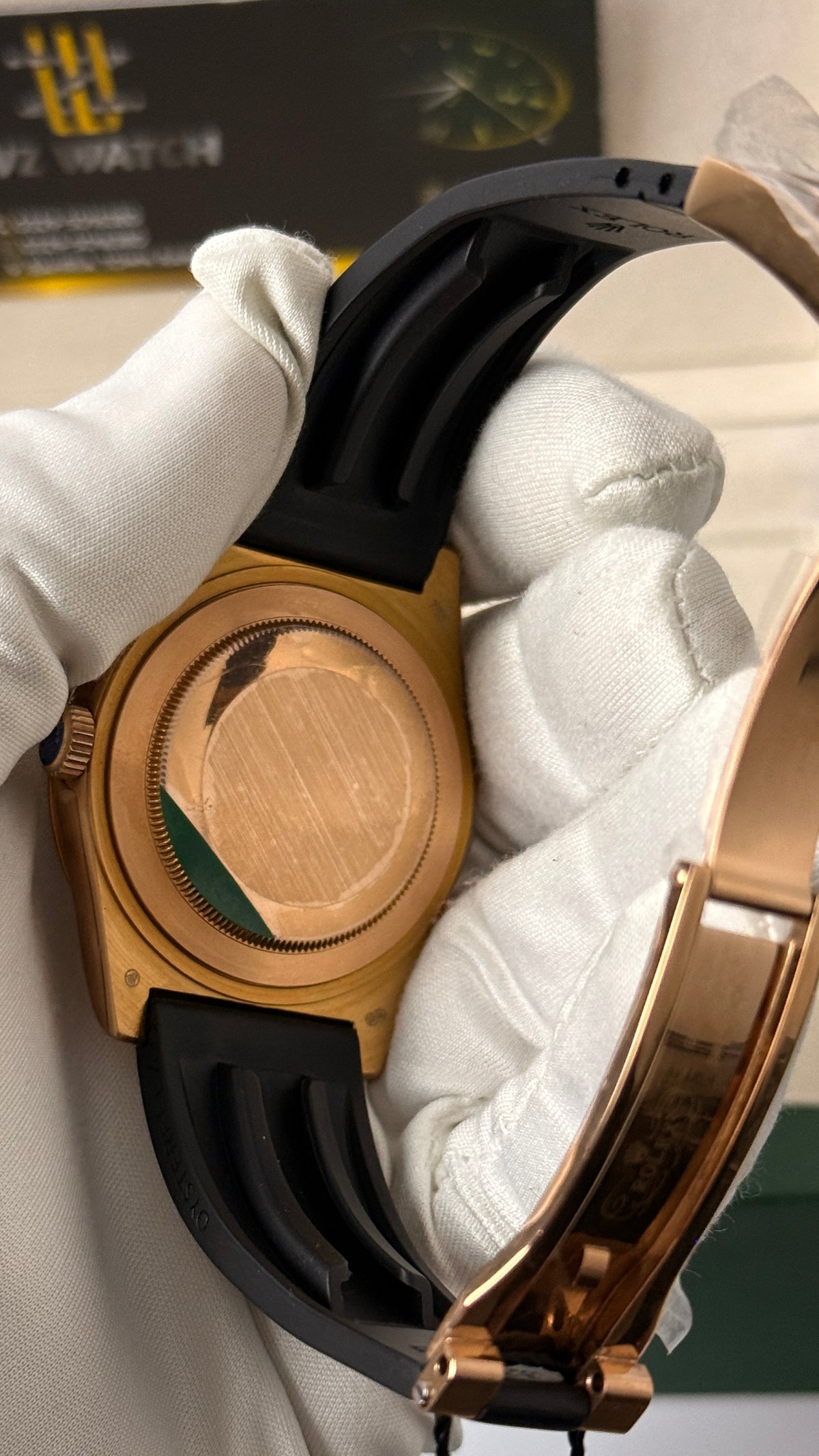 Rose gold with chocolate Dial.