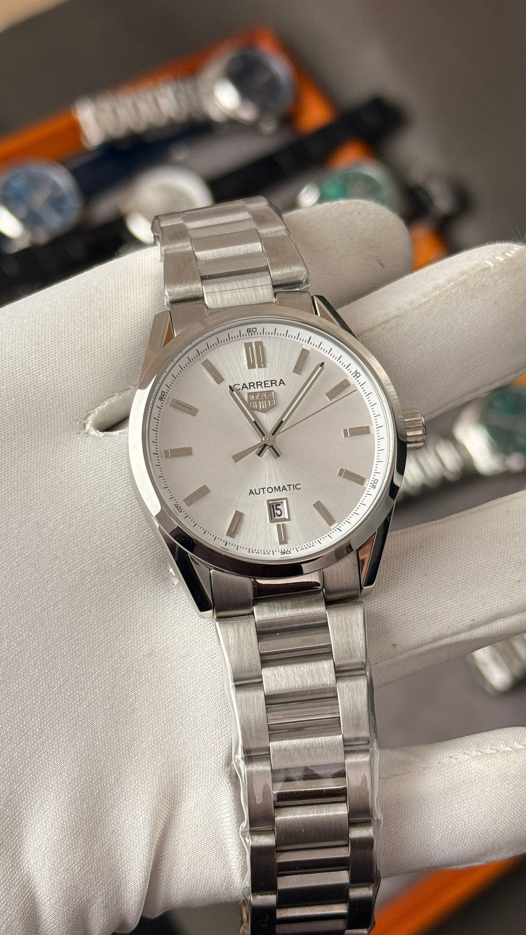 Silver with white Dial
