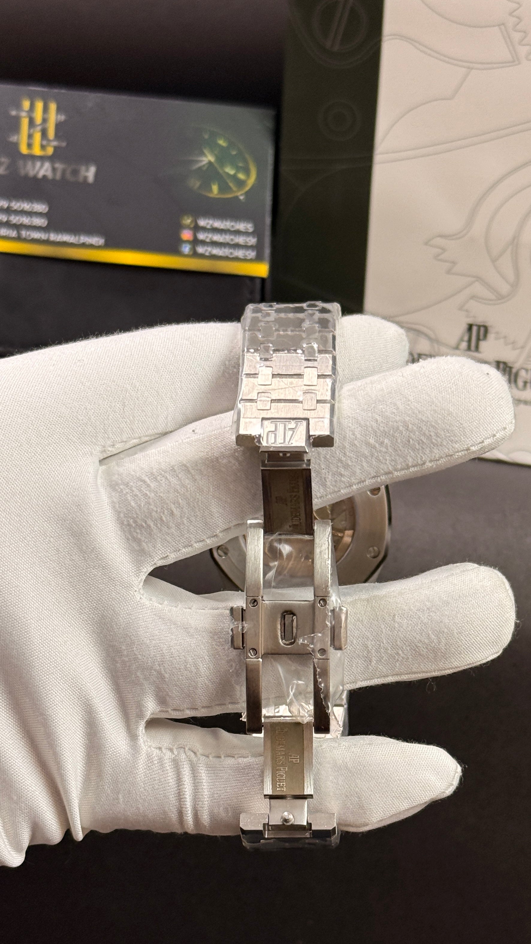 Silver with black dial