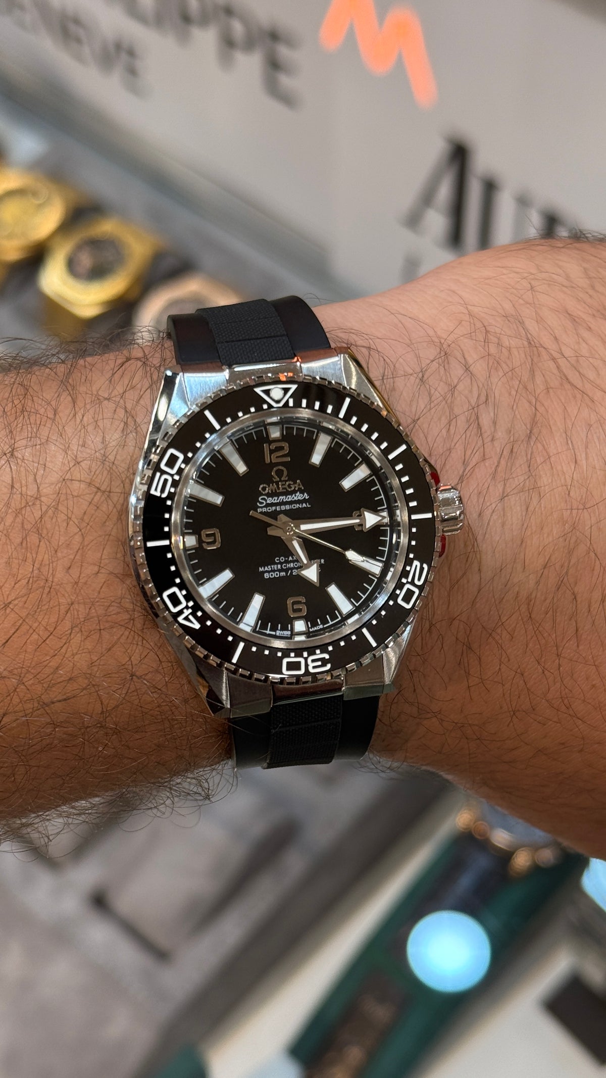 Silver with black Dial.