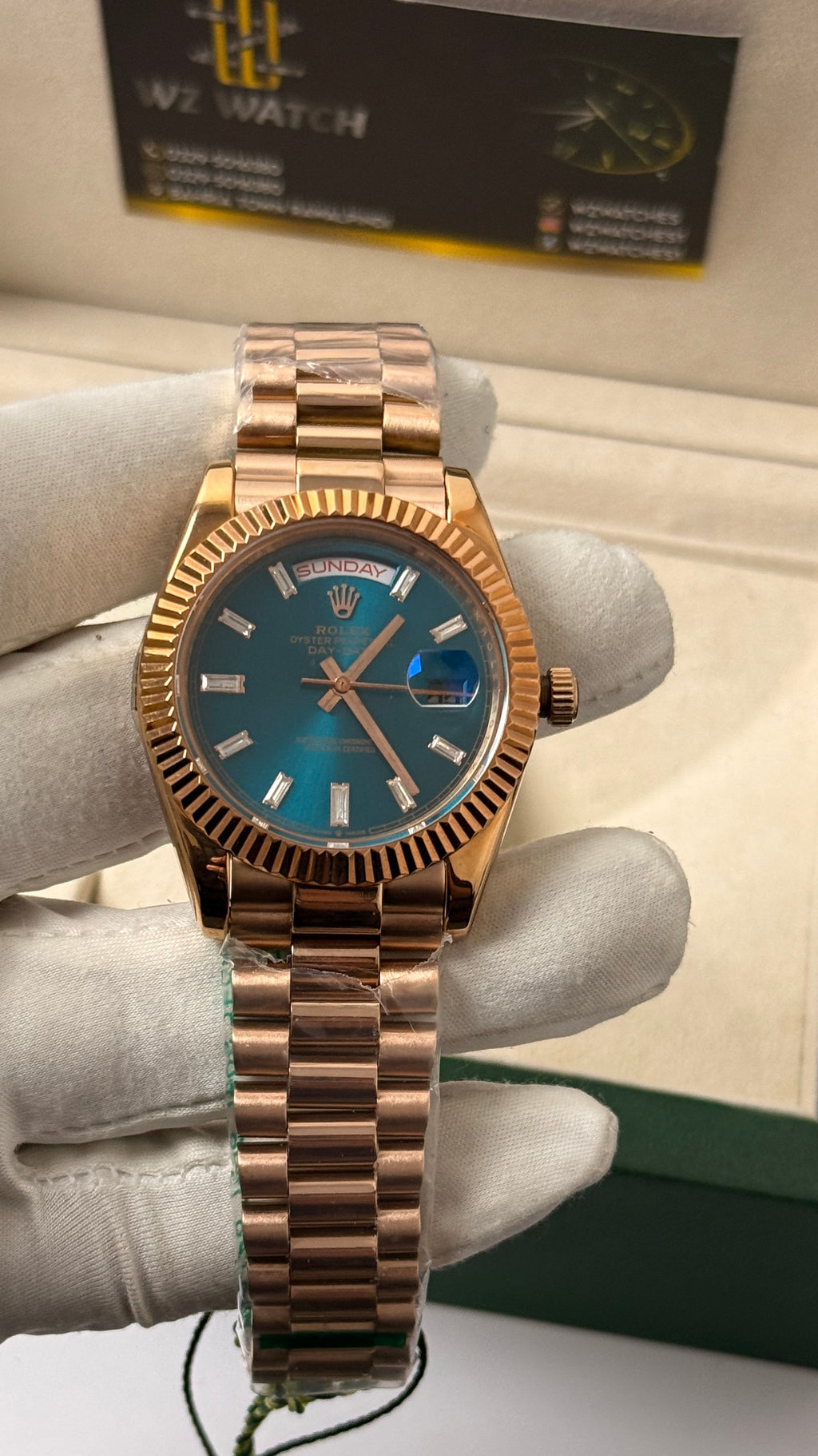 Rose Gold with  Apue Dial.
