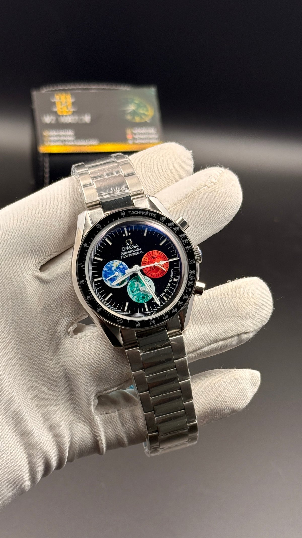 Silver with black Dial.