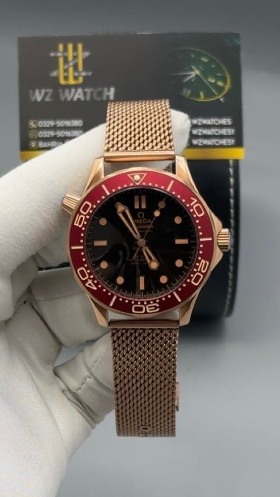Rose Gold with Black Dial.