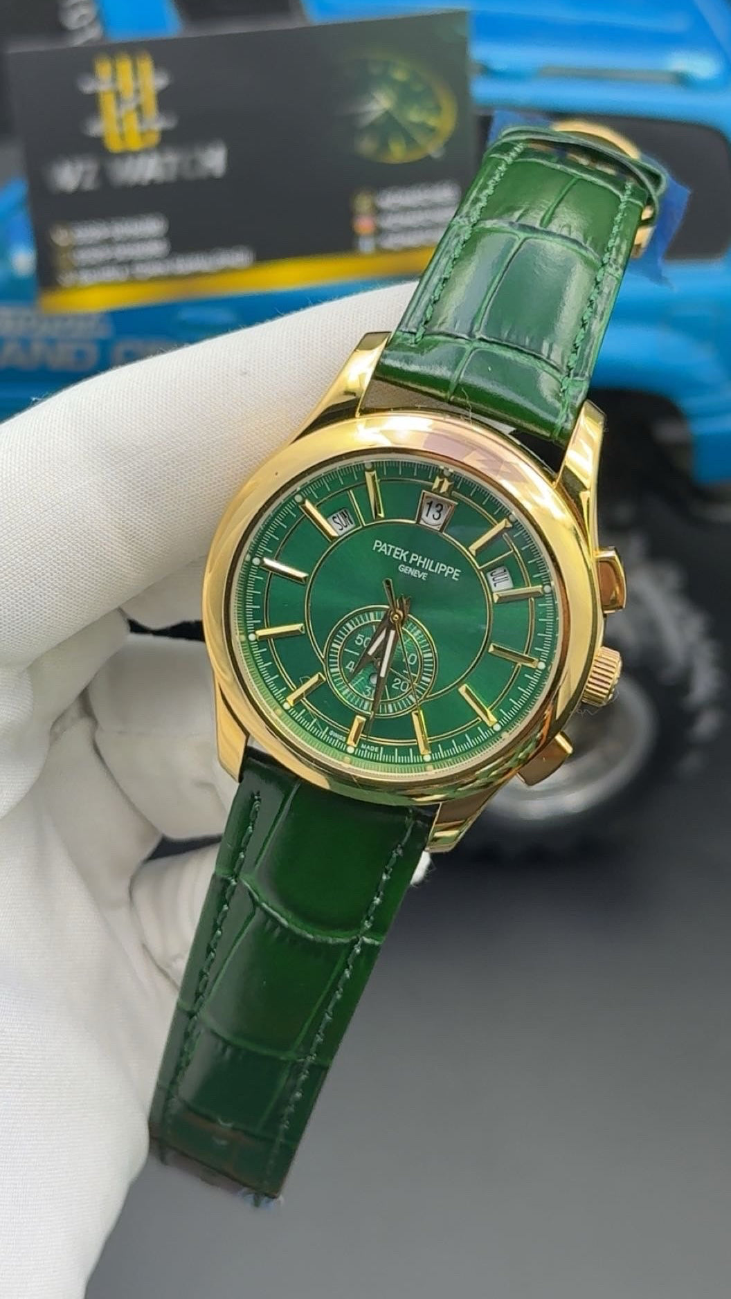 Gold with green Dial.