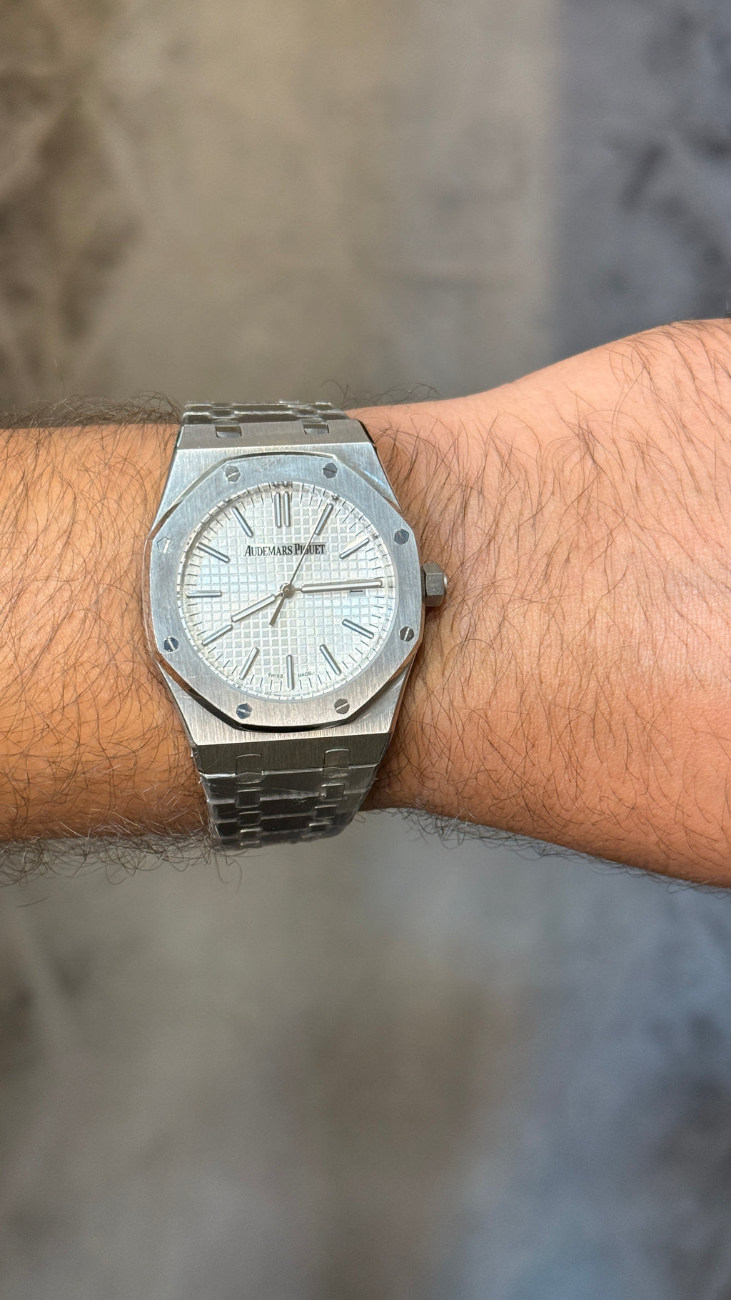Silver with white Dial.