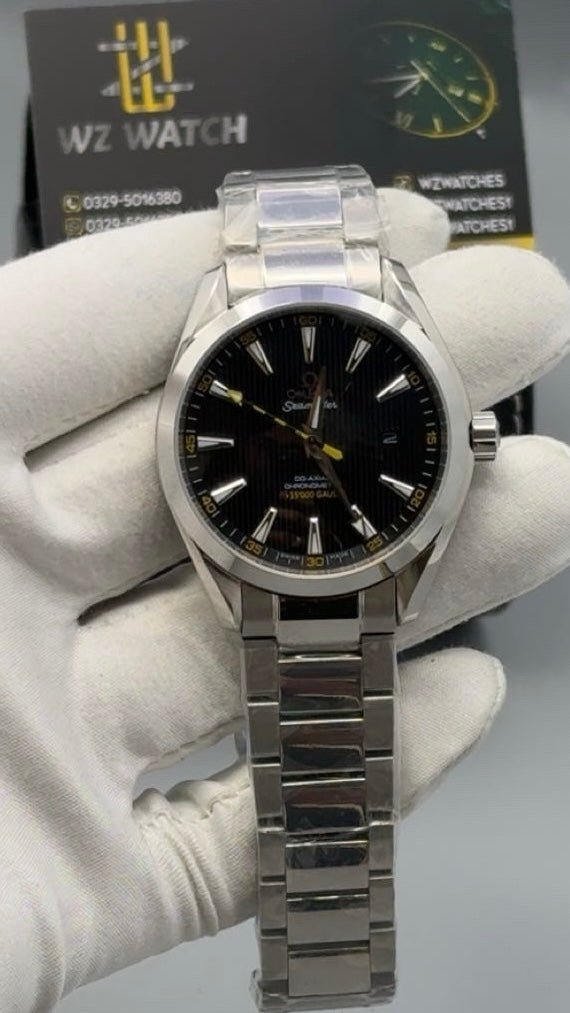 Silver with black Dial.