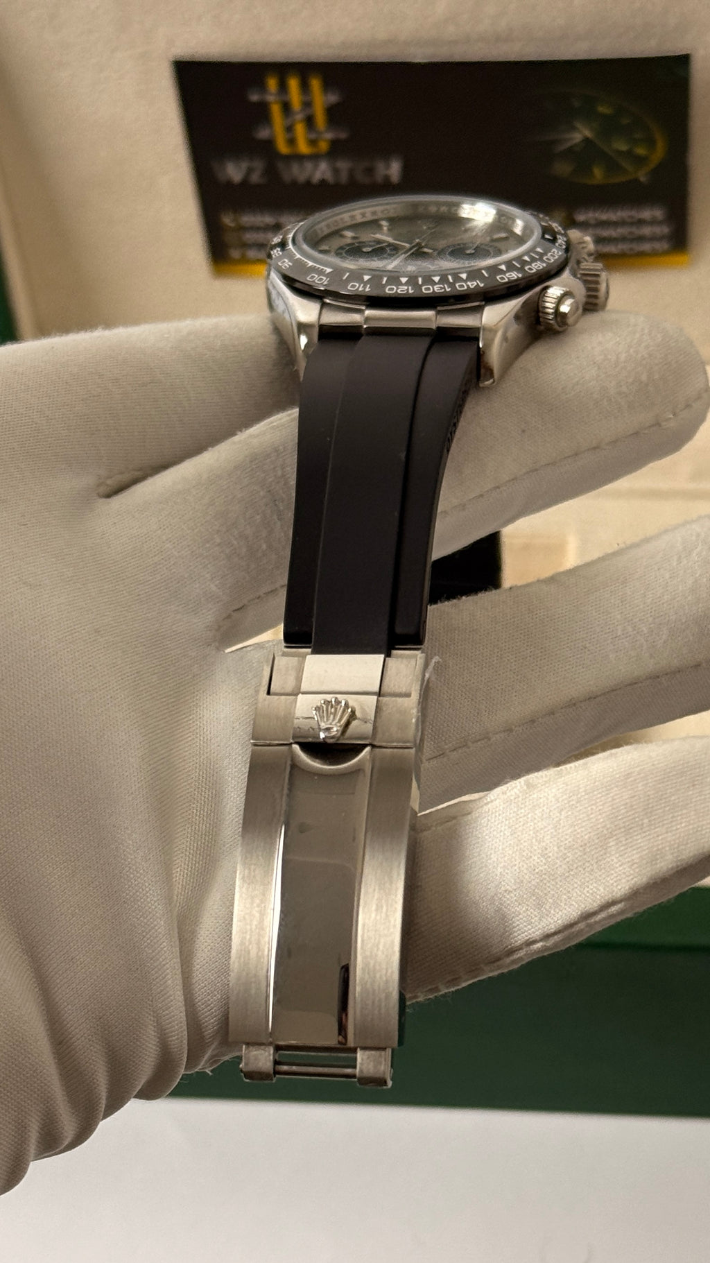 Silver with grey dial
