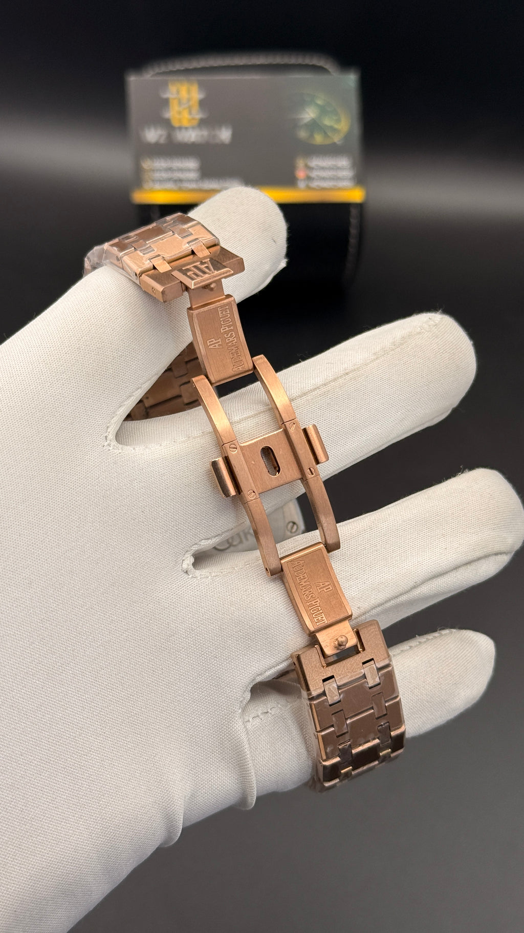 Rose gold with black Dial.
