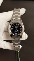 Silver with black Dial.
