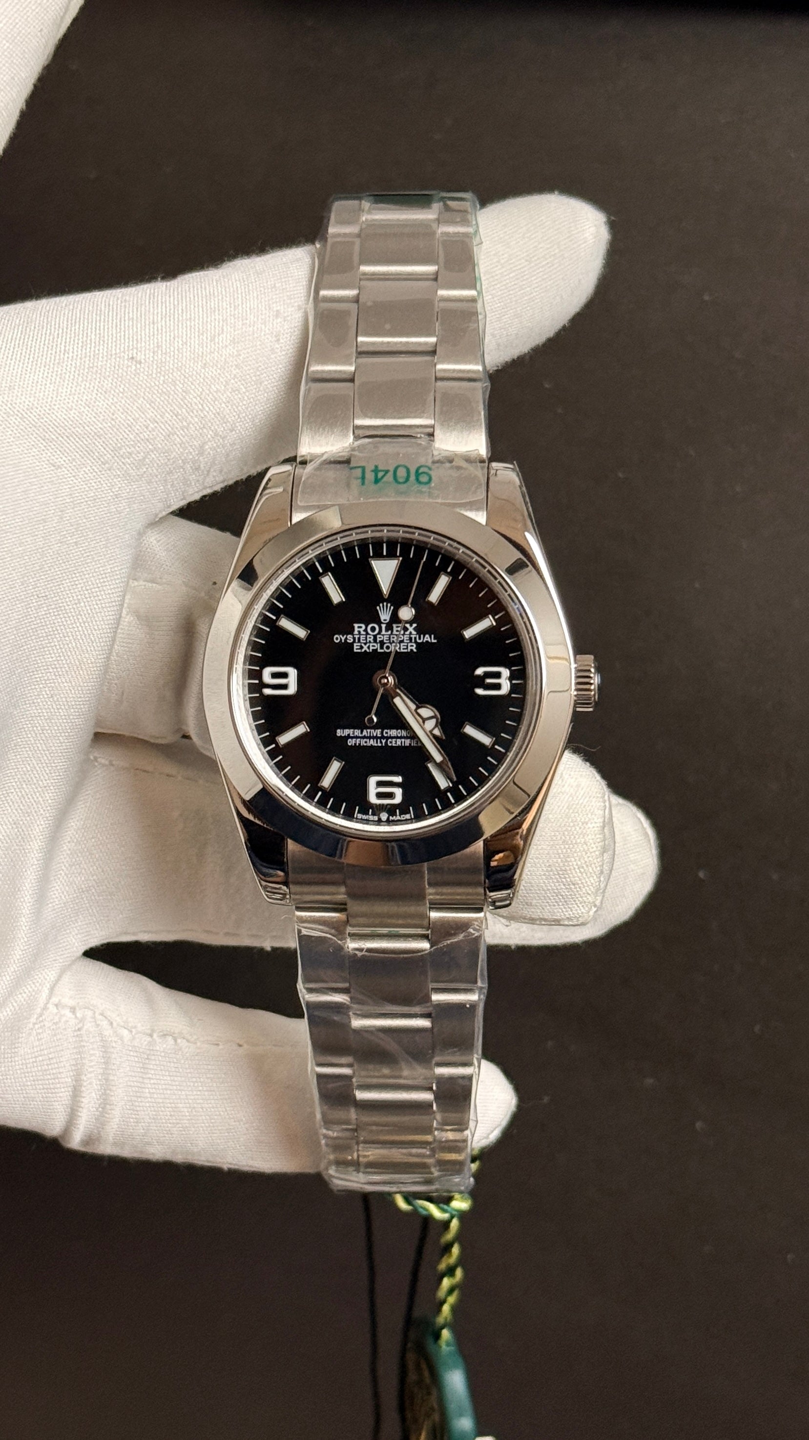 Silver with black Dial.