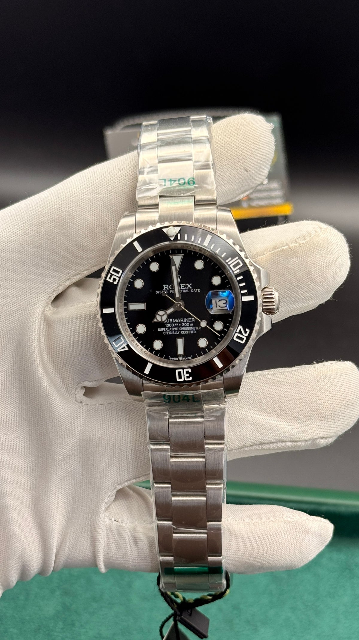 Silver with black Dial.