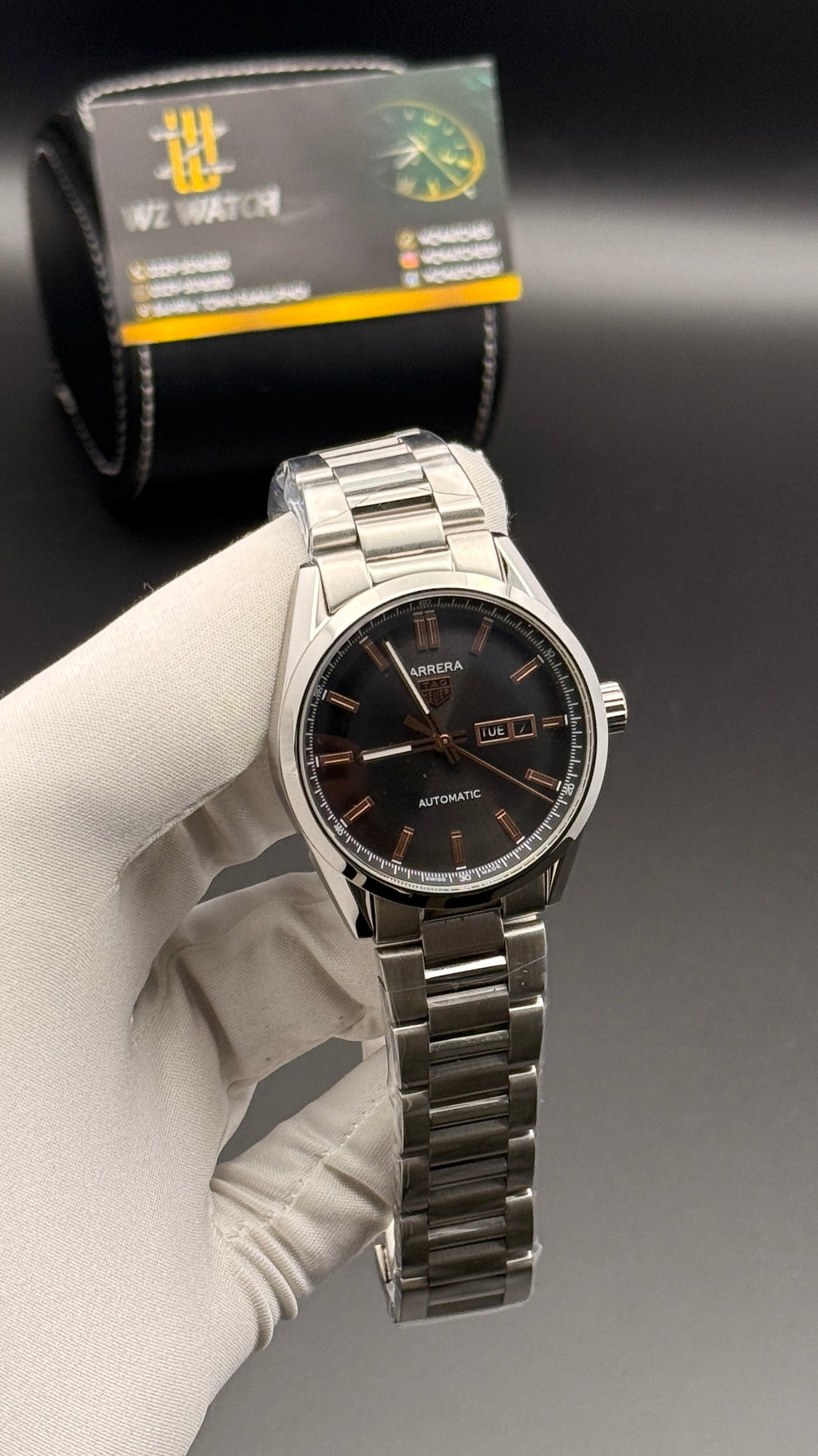 Silver with black Dial