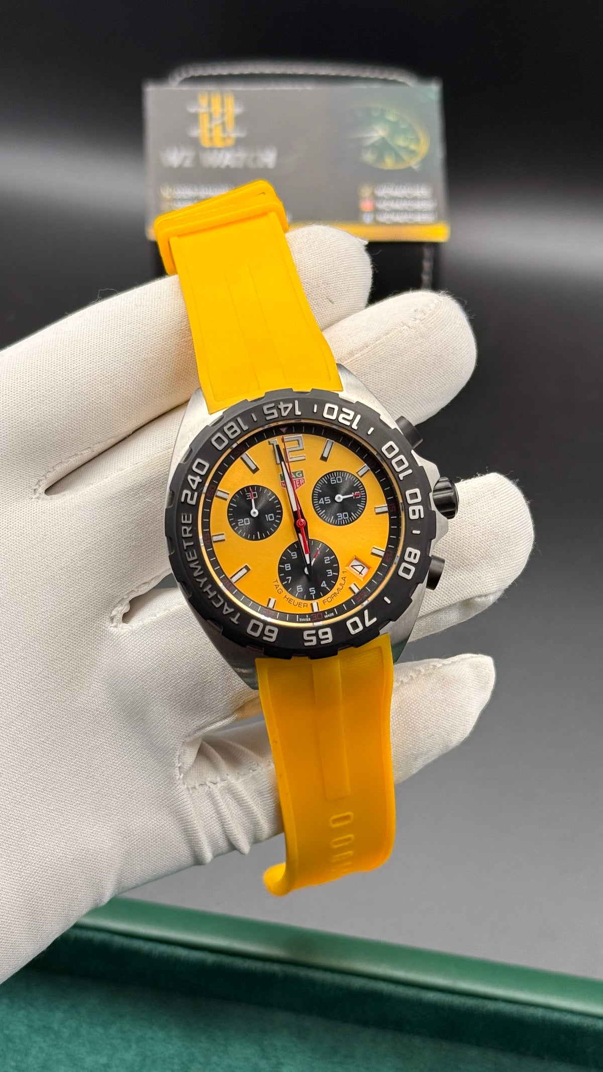Silver with yellow Dial.