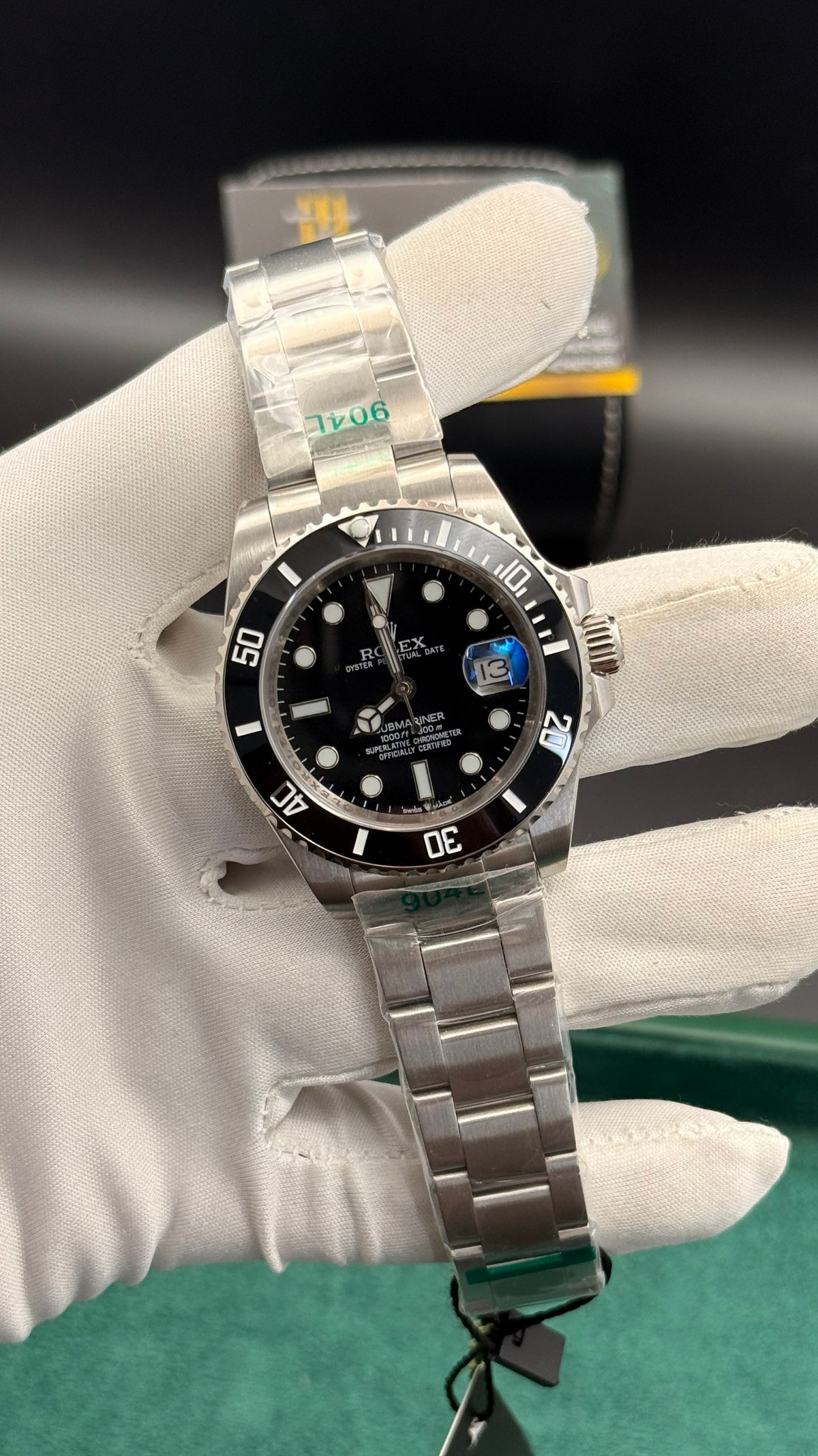 Silver with black Dial.