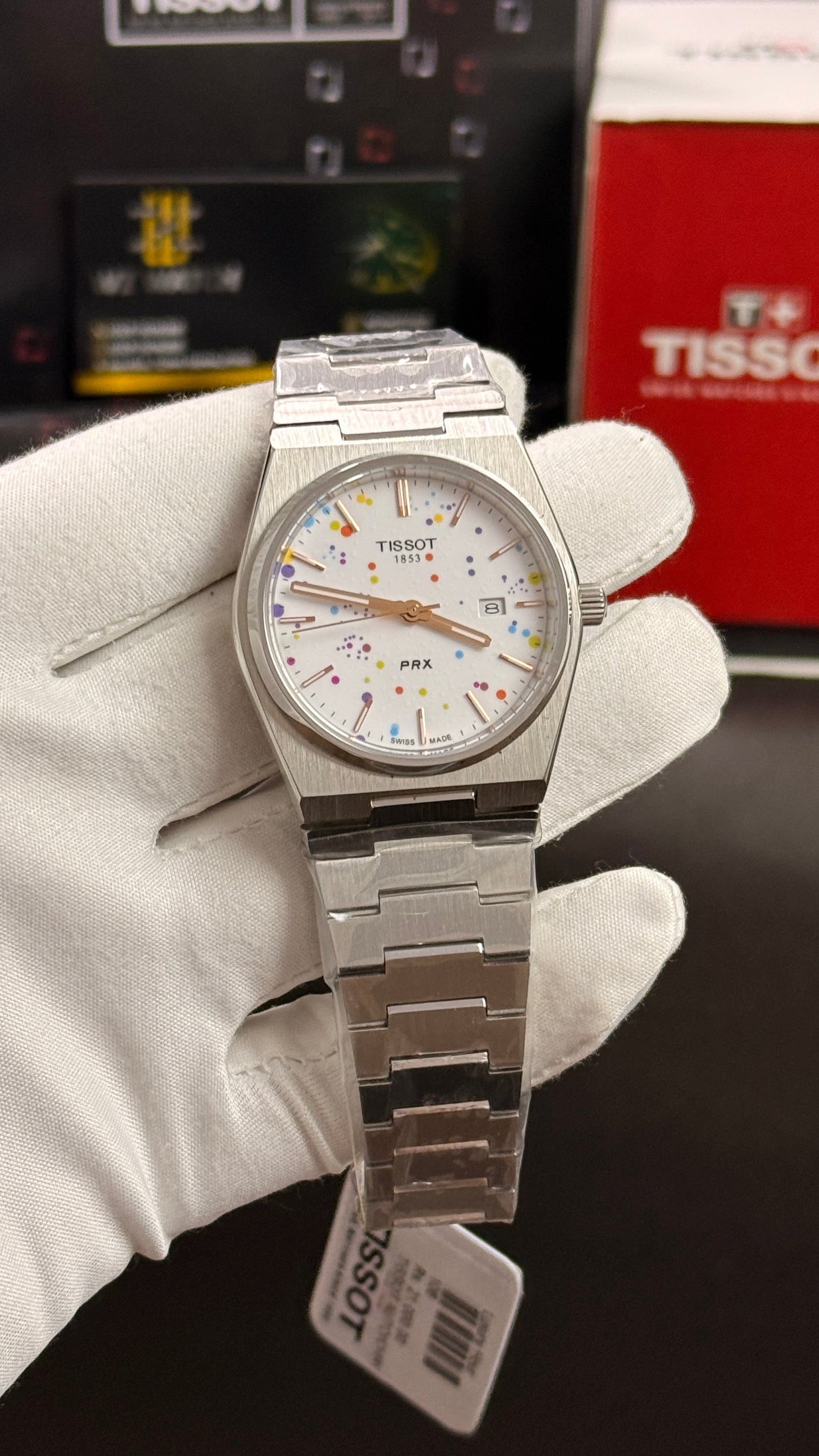 Silver with white dial