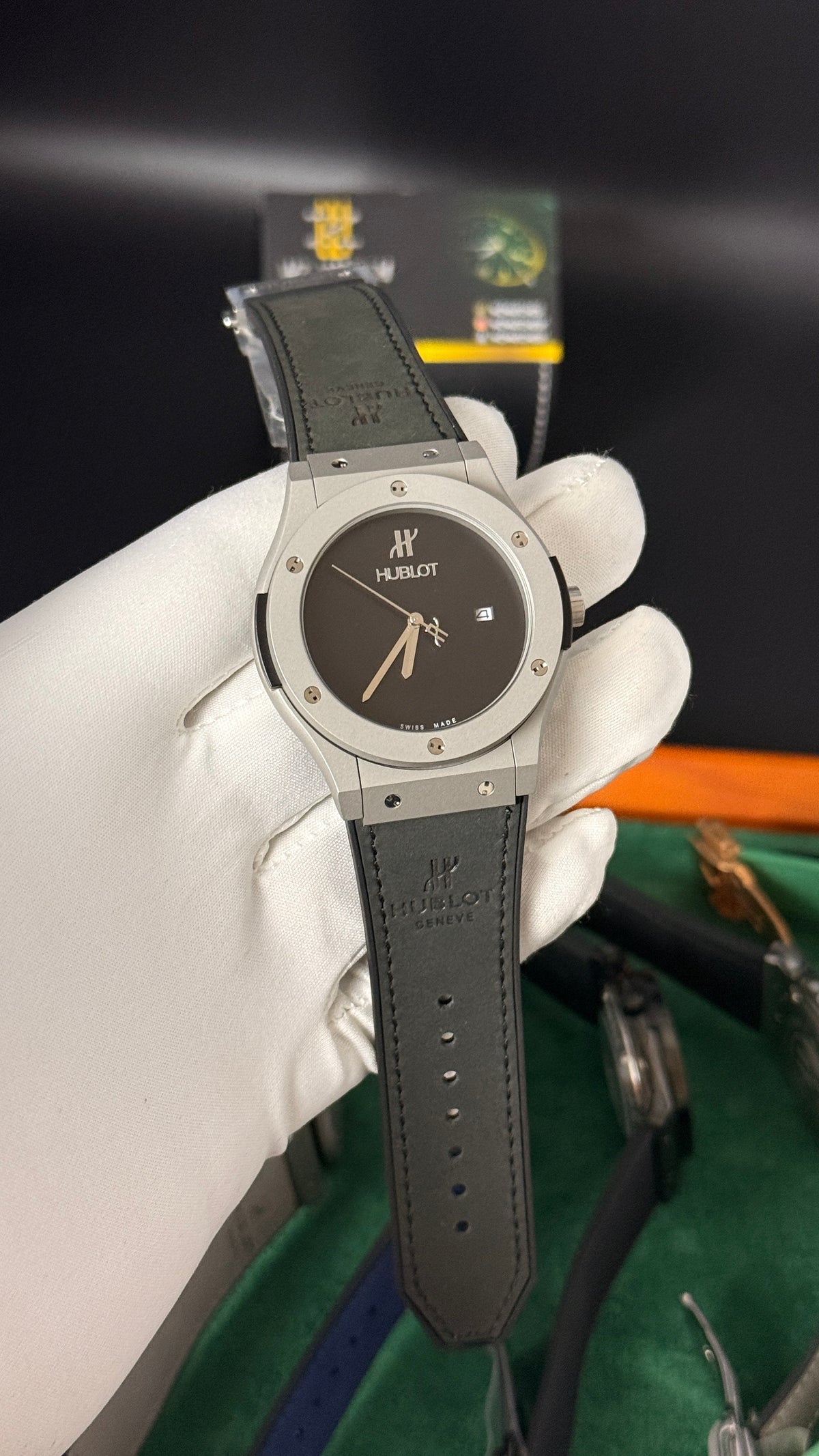Silver with black Dial.