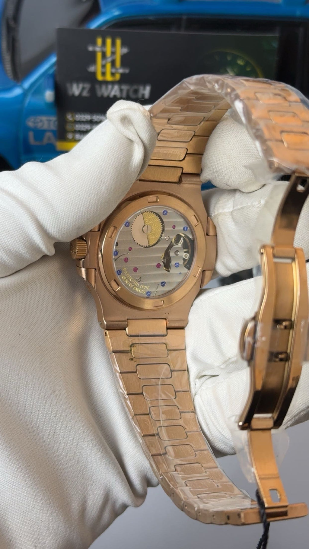 Rose gold  with white Dial.