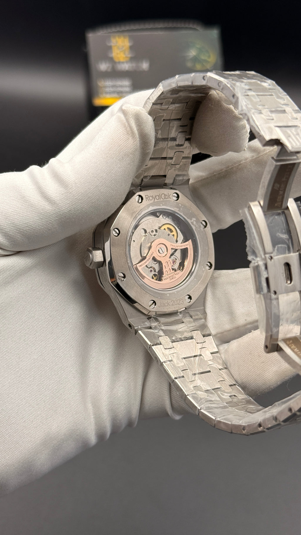 Silver with grey Dial.