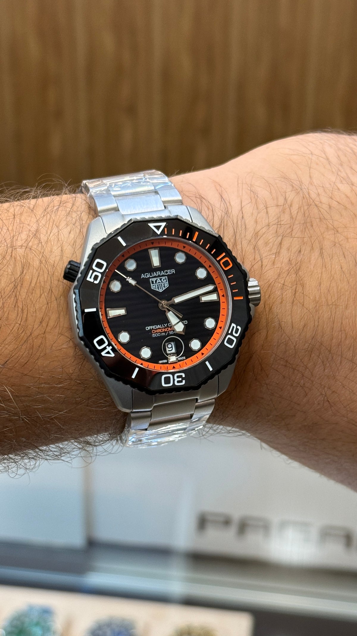Silver with black Dial.