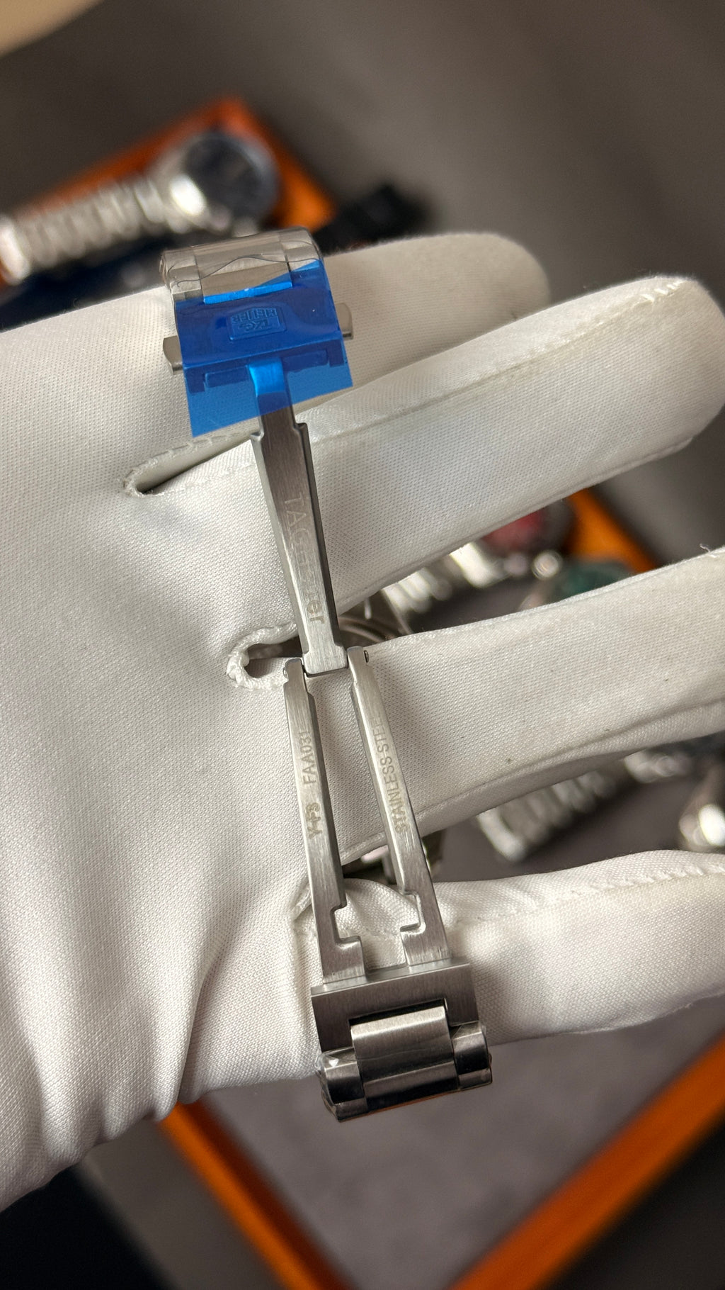 Silver with blue Dial