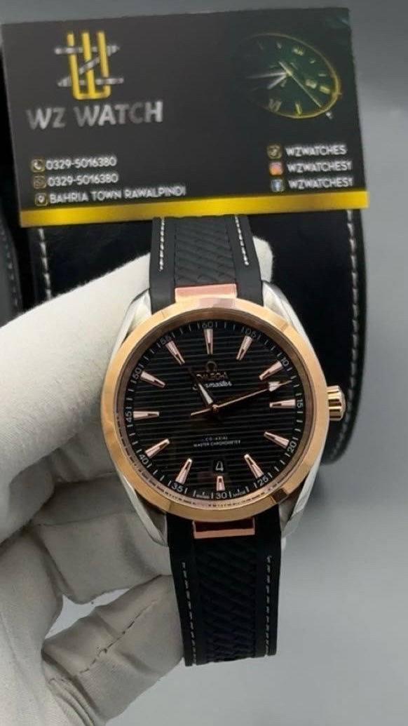 Rose gold with black Dial.