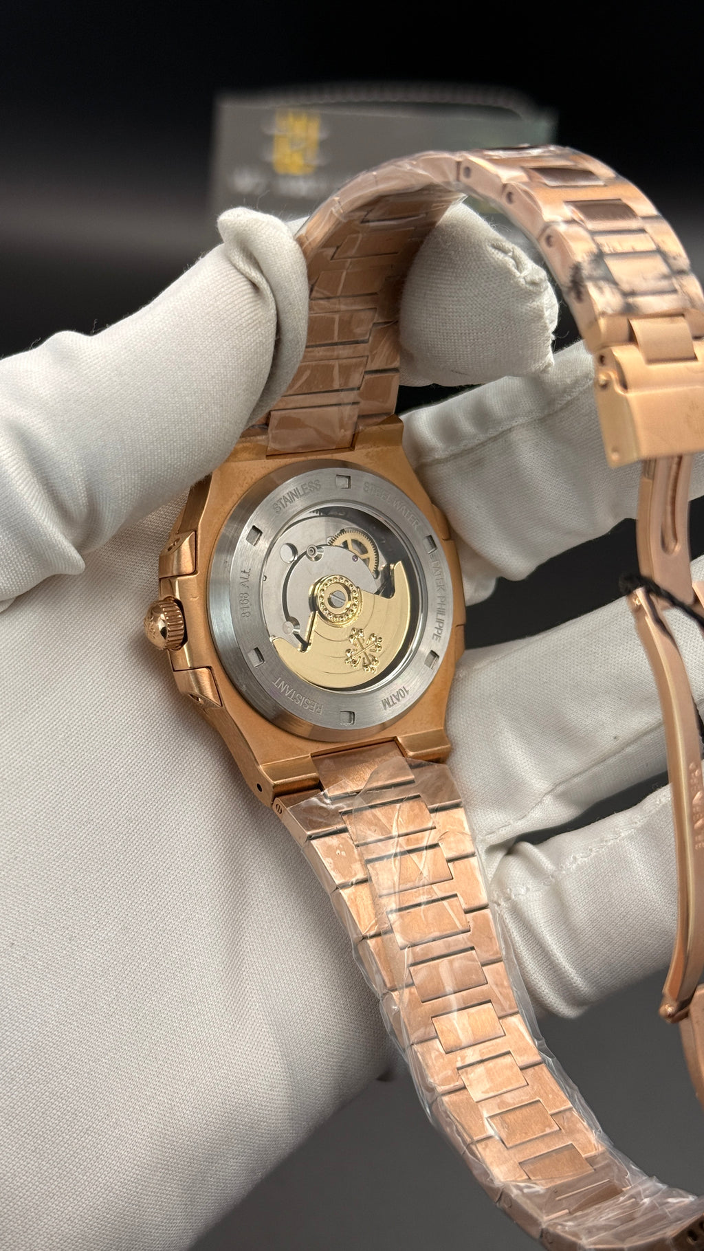 Rose gold with white Dial.