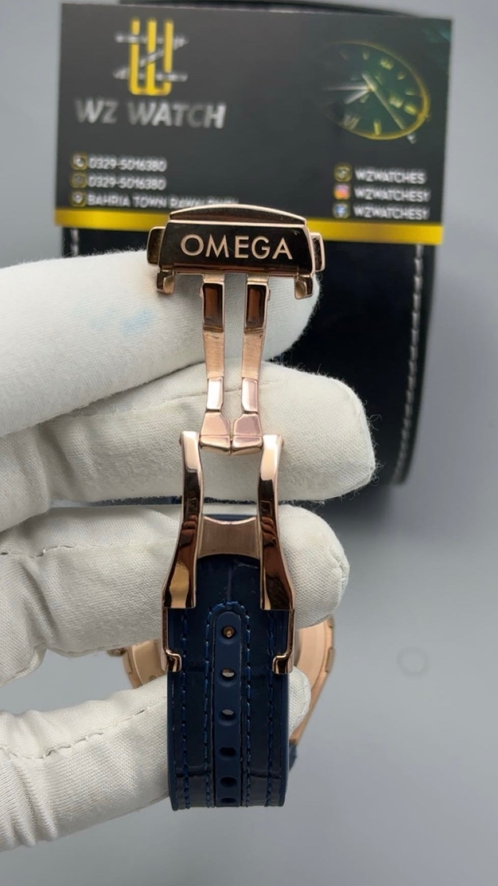Rose Gold with Blue Dial.