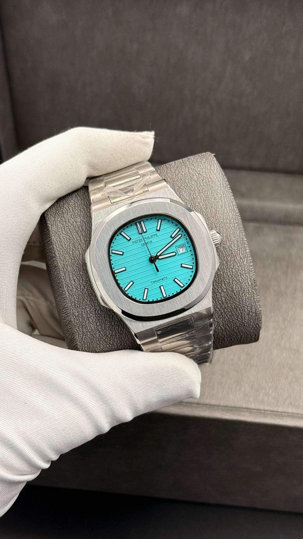 Silver with tiffany Dial.