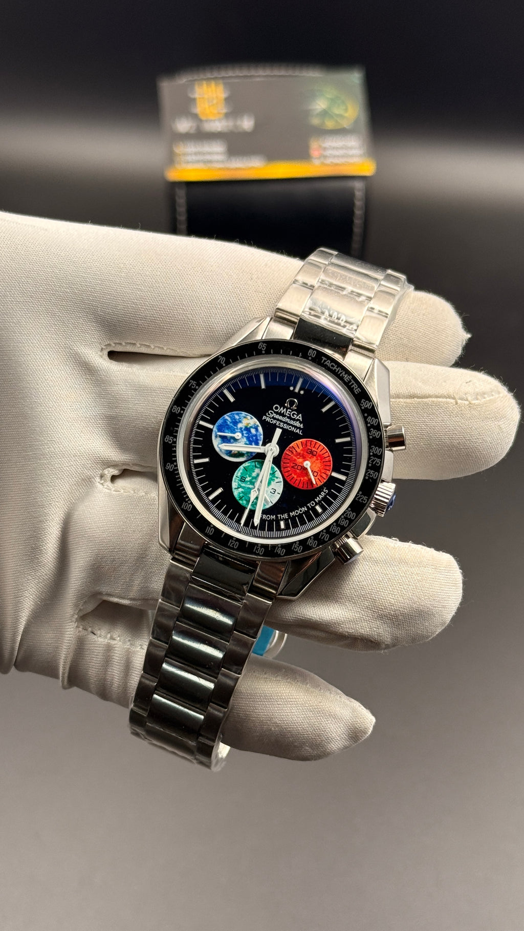 Silver with black Dial.