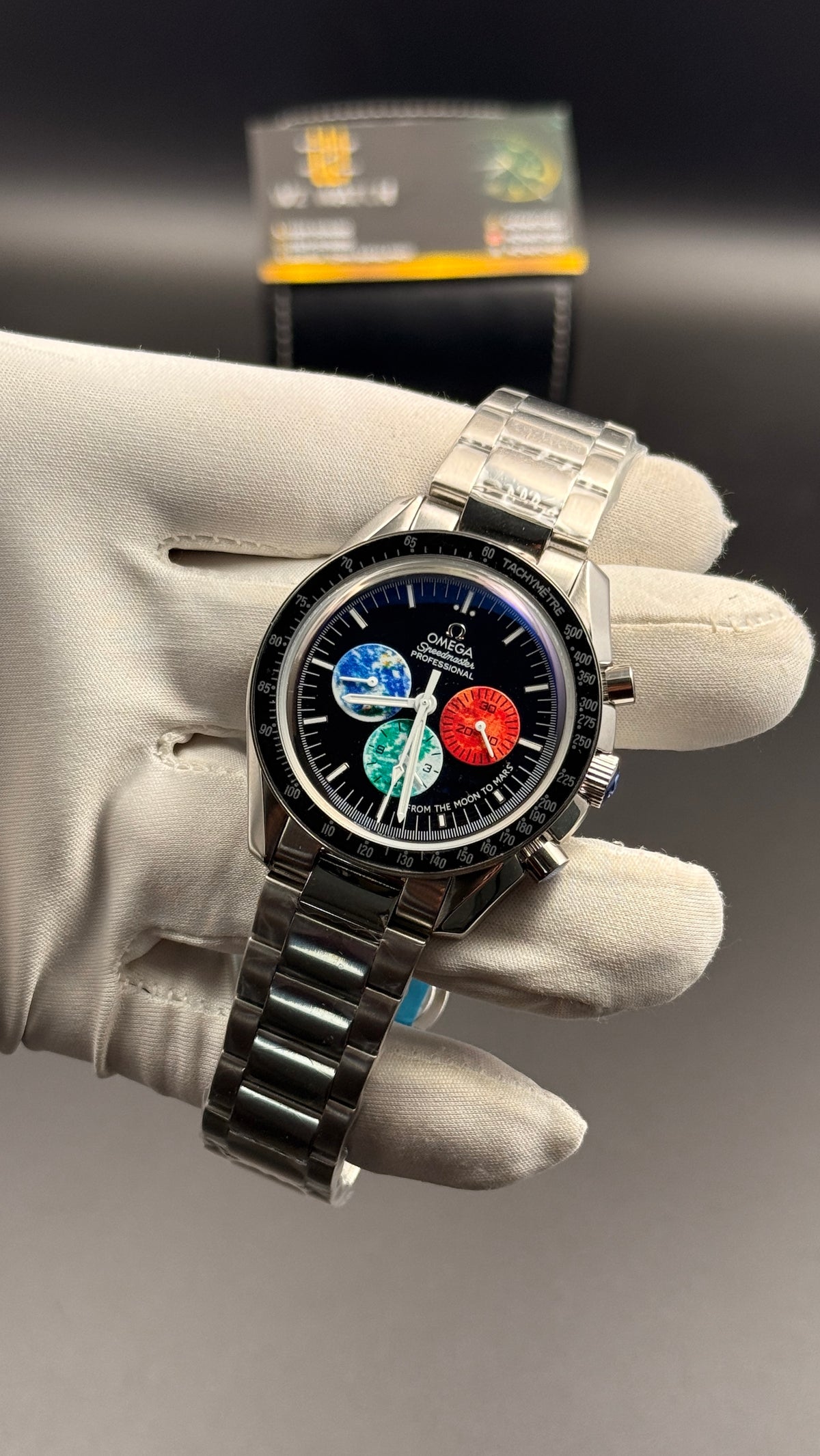 Silver with black Dial.