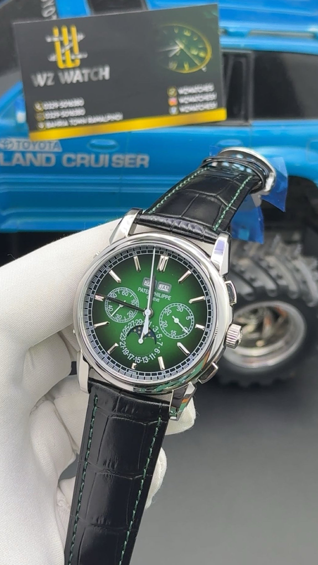 Gold with green Dial.