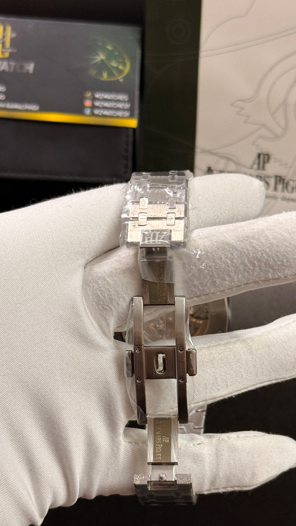 Silver with white skeleton dial