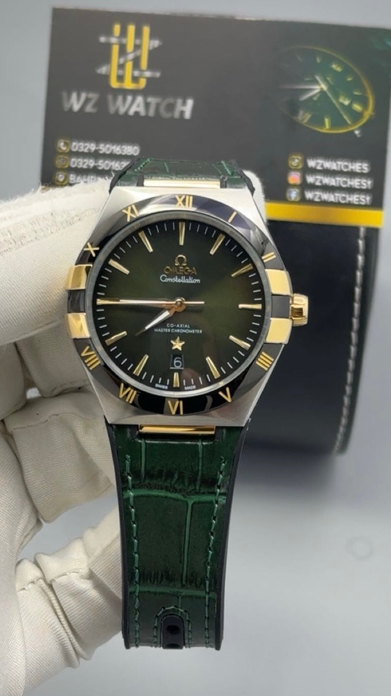 Silver with Olive Green Dial.