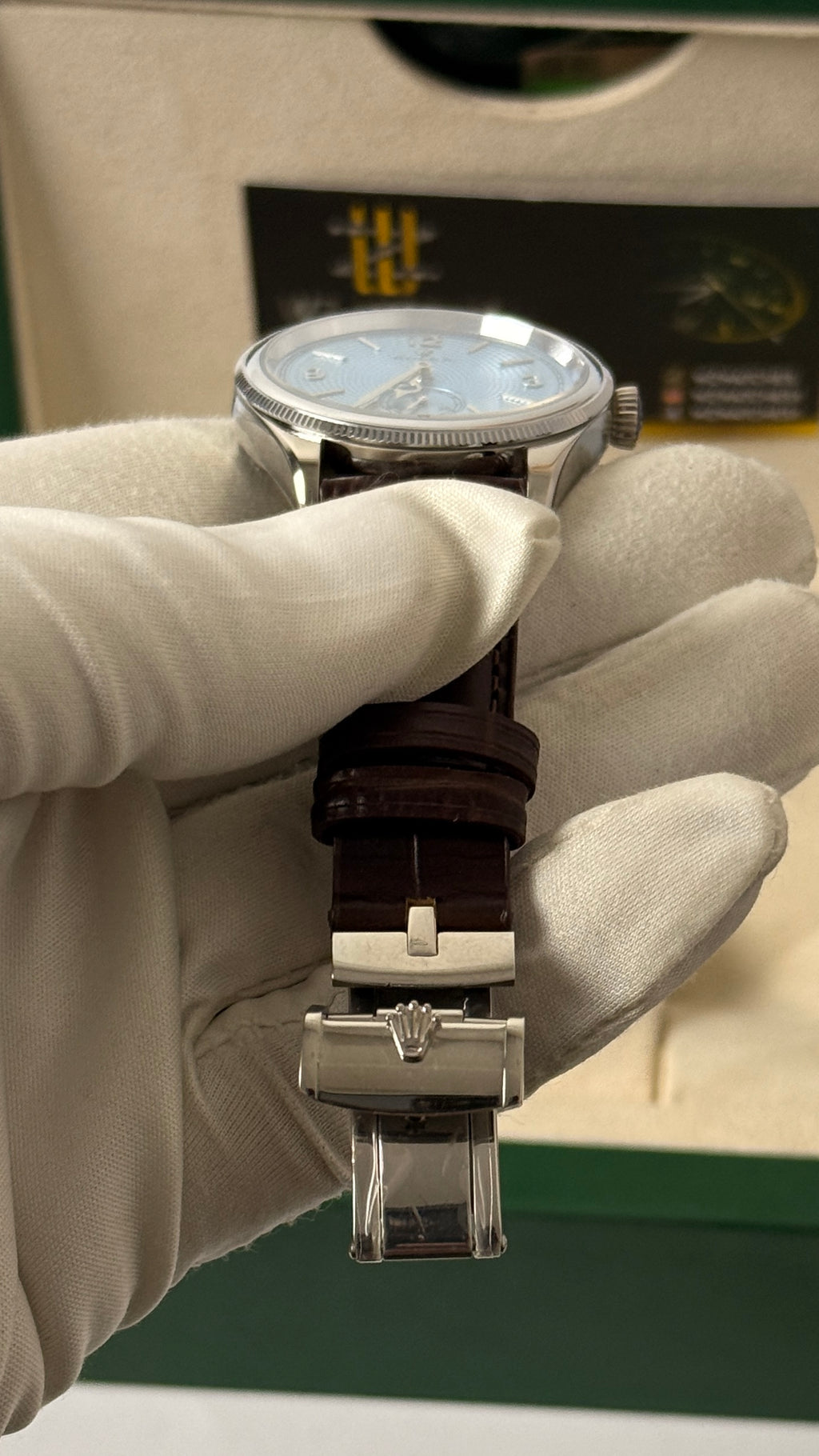 Silver with sky blue Dial