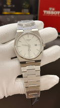 Silver with white dial