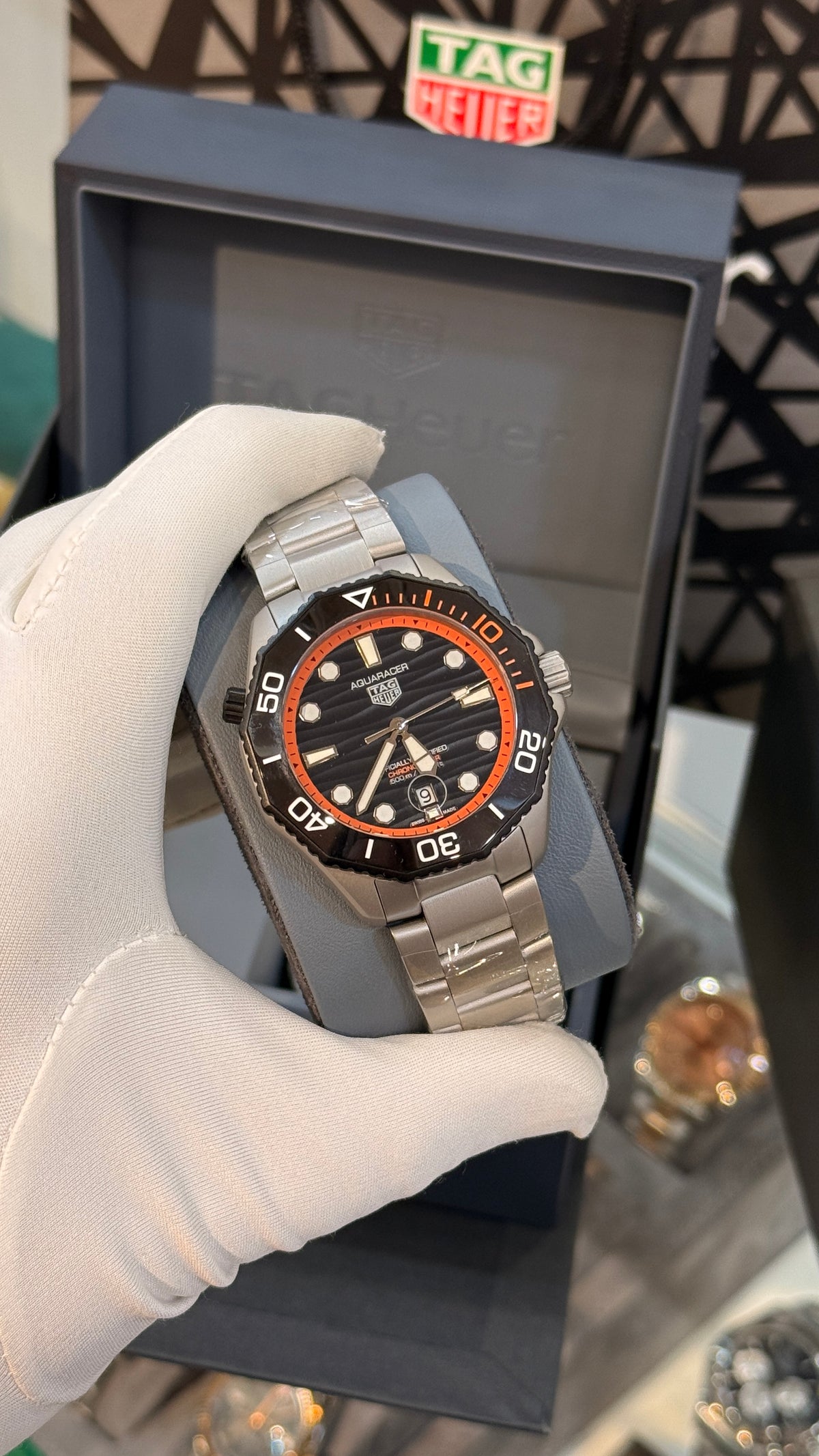 Silver with black Dial.