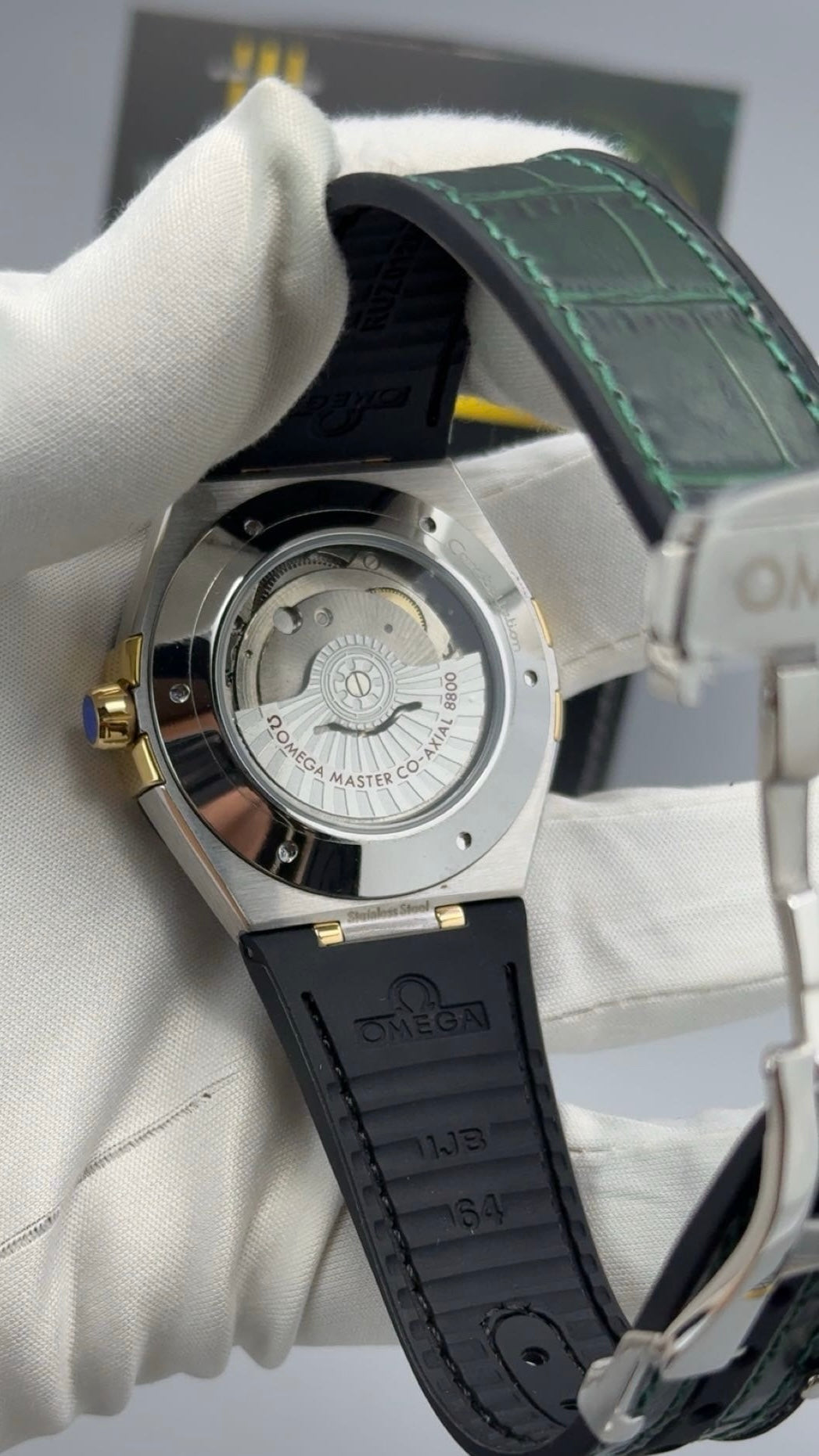 Silver with Olive Green Dial.