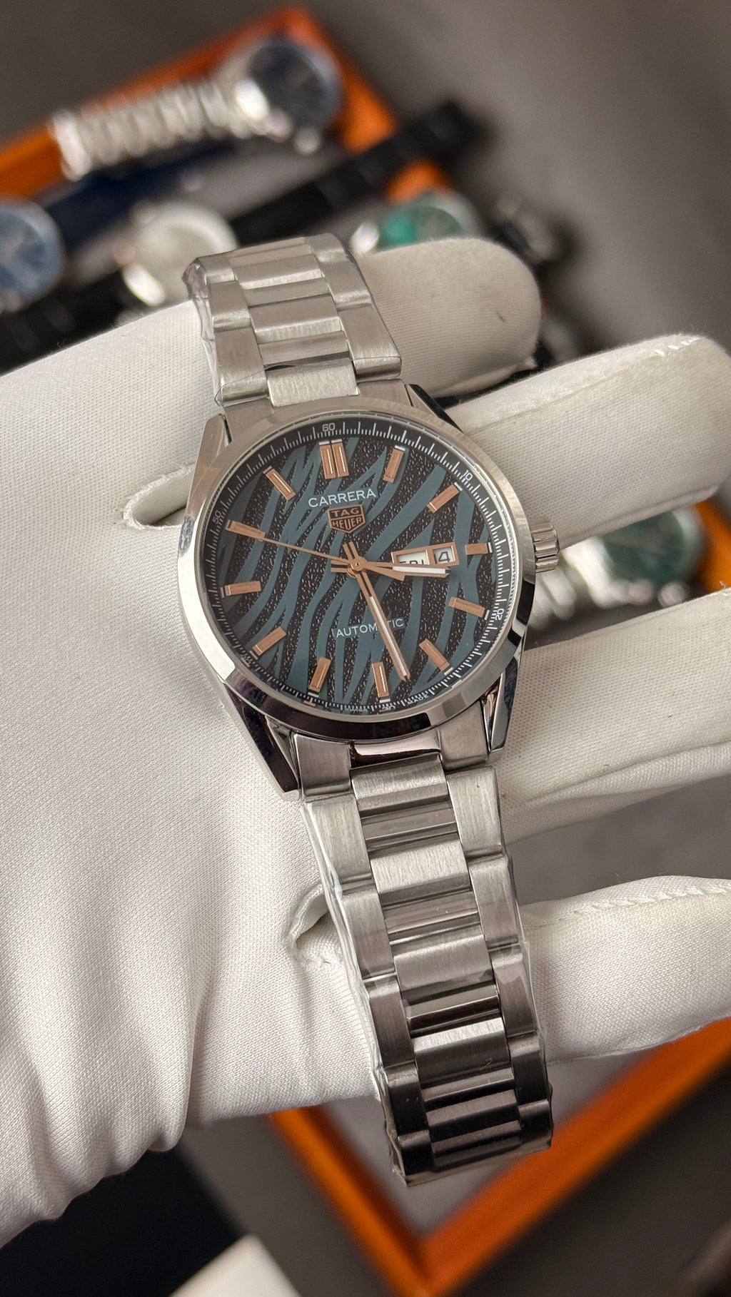 Silver with tiger Dial